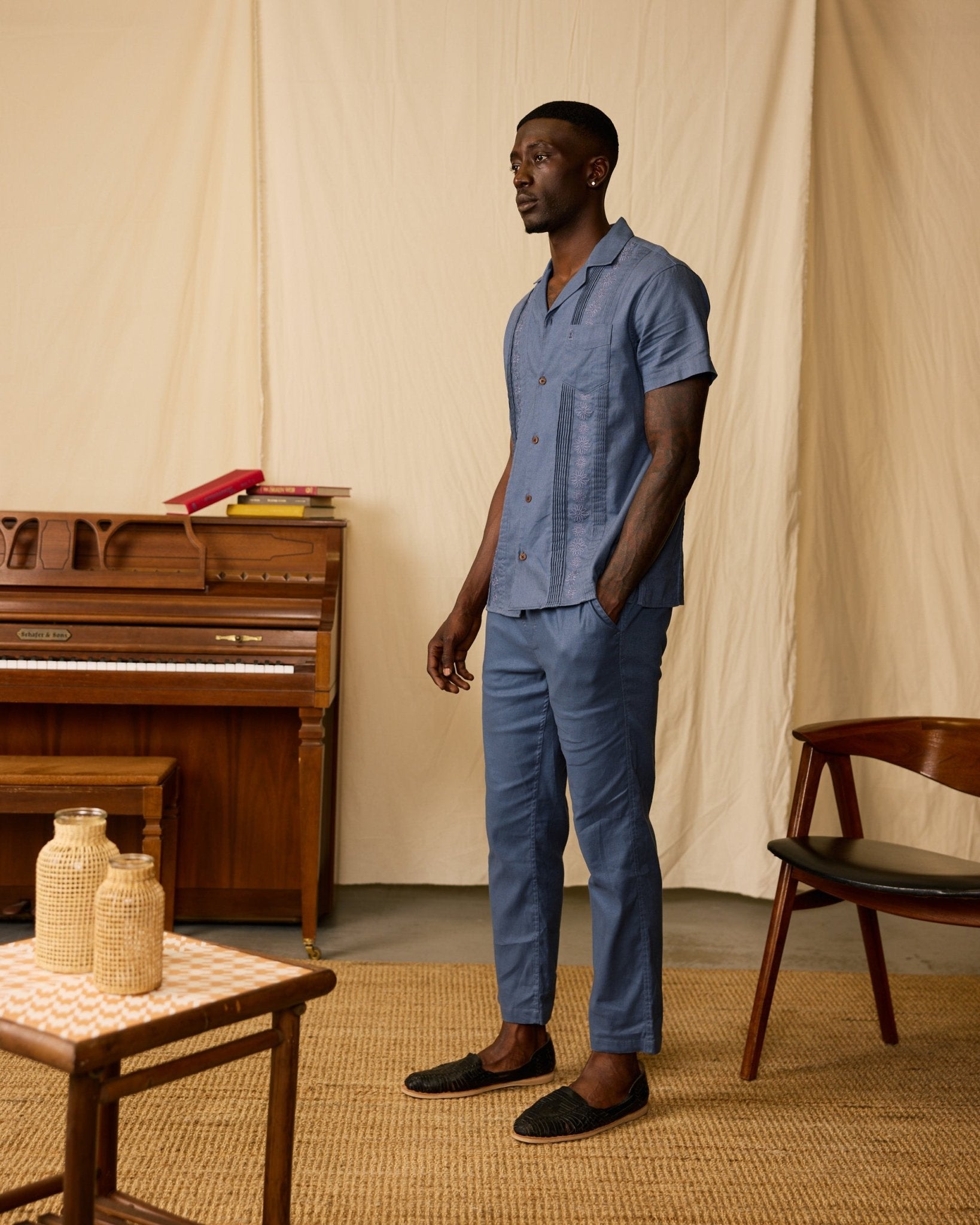 The Brisa Linen Shirt - Moontide - Dandy Del Mar