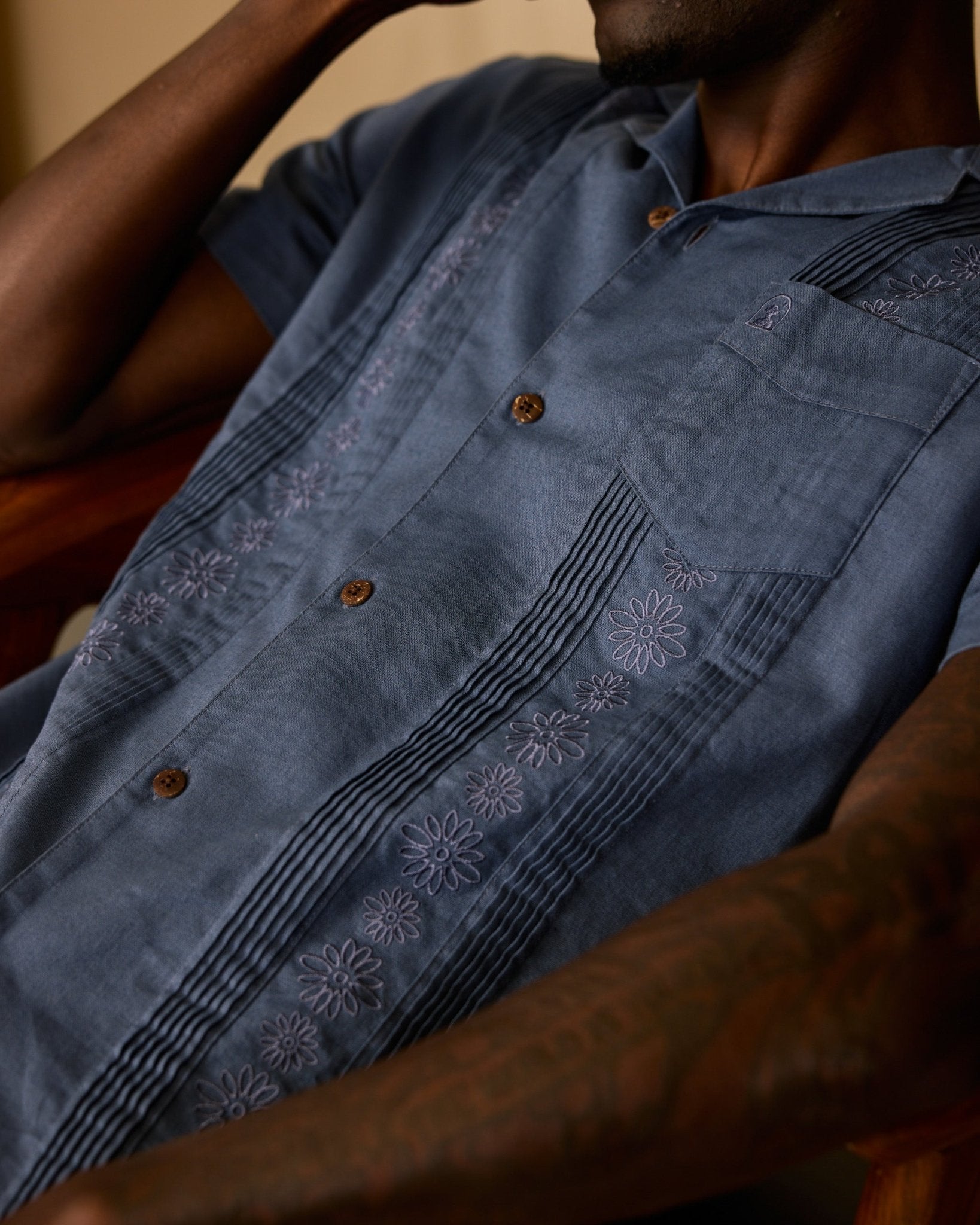 The Brisa Linen Shirt - Moontide - Dandy Del Mar