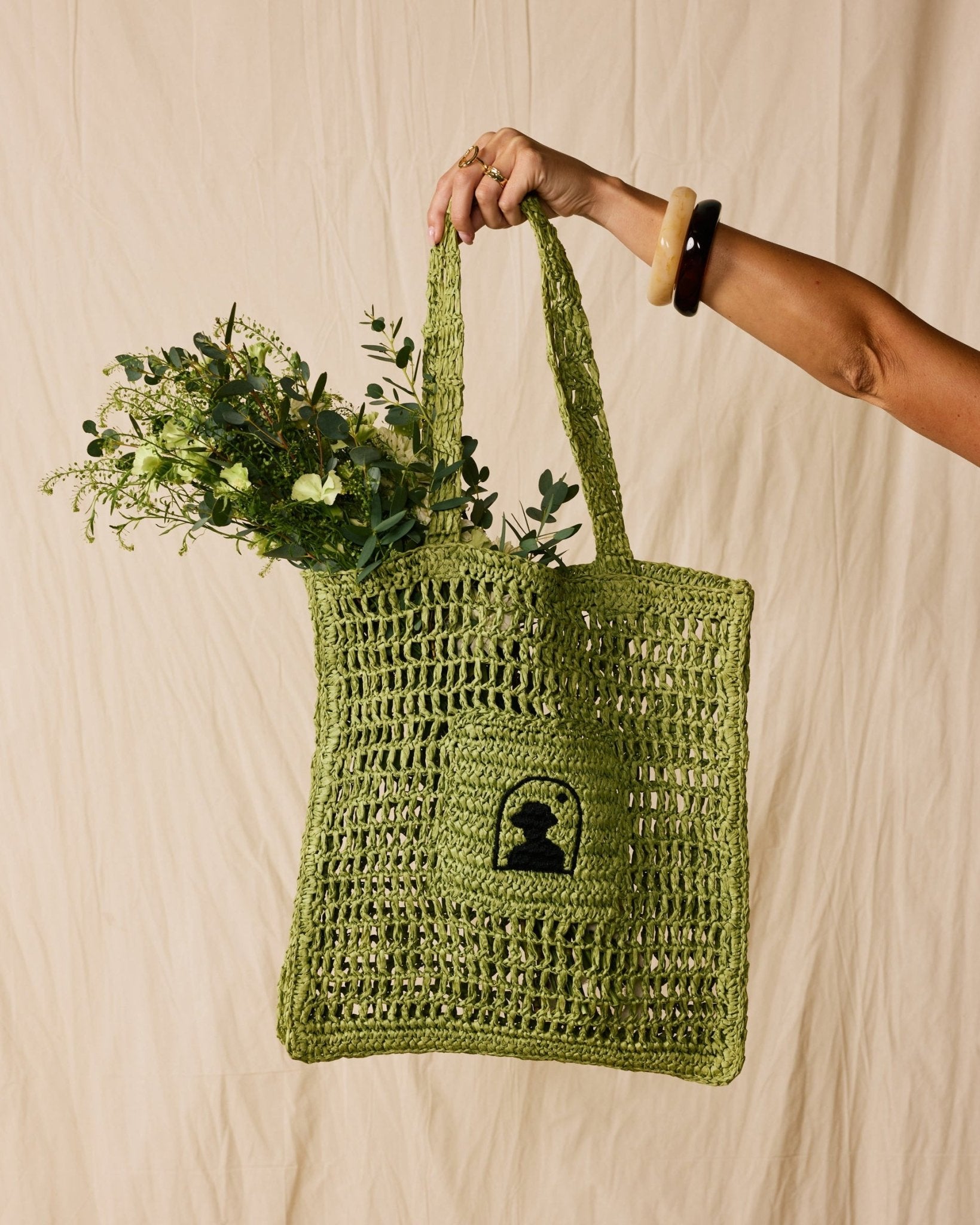 The Amabile Raffia Bag - Verde - Dandy Del Mar