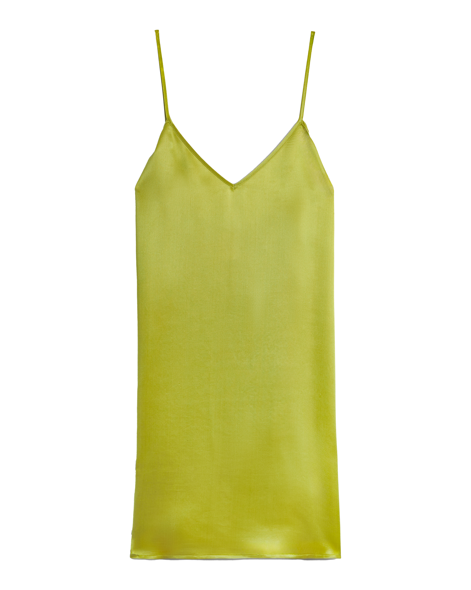 The Adonia Satin Slip Dress - Lime - Dandy Del Mar