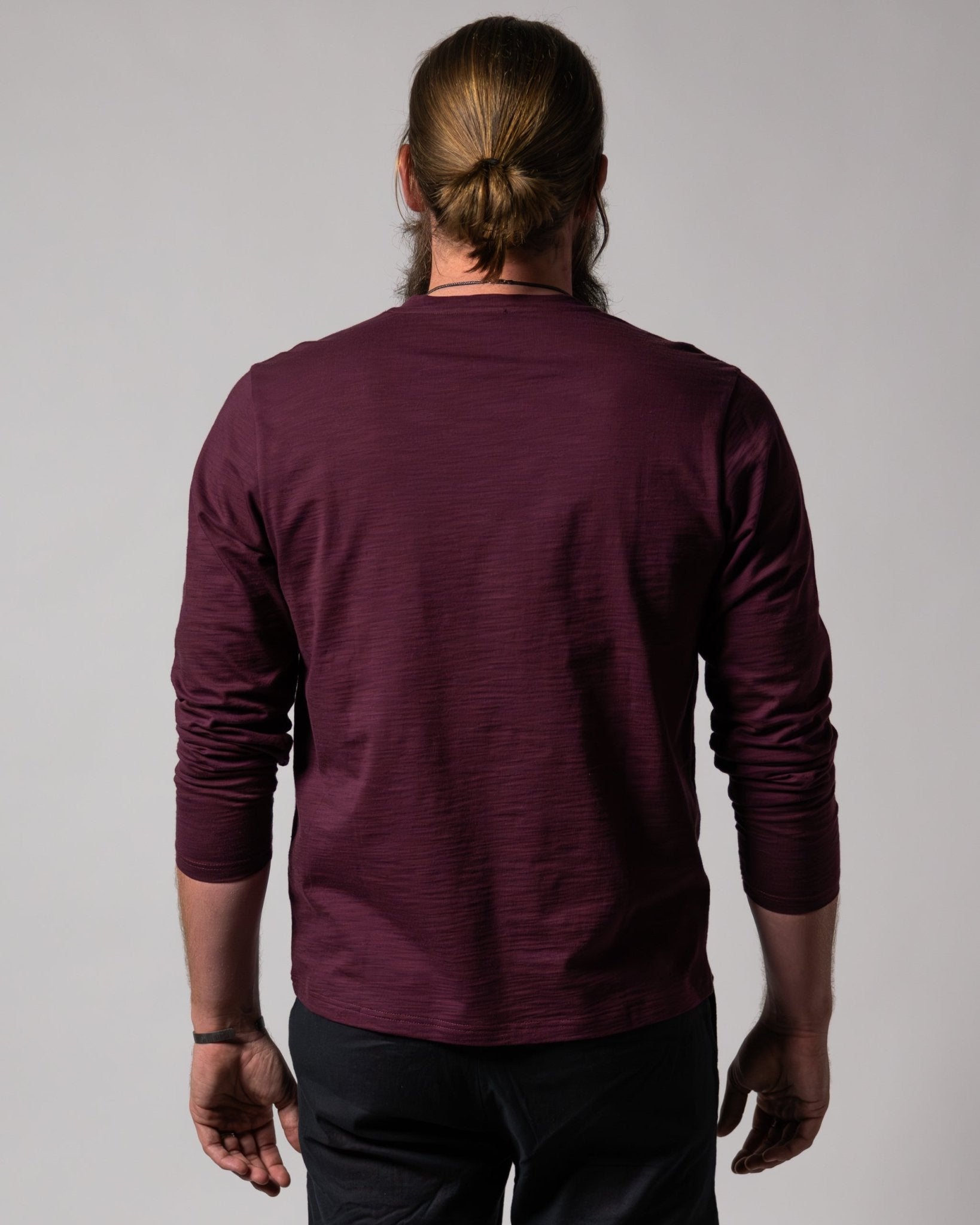 The Ensenada Long Sleeve Henley - Bordeaux - Dandy Del Mar