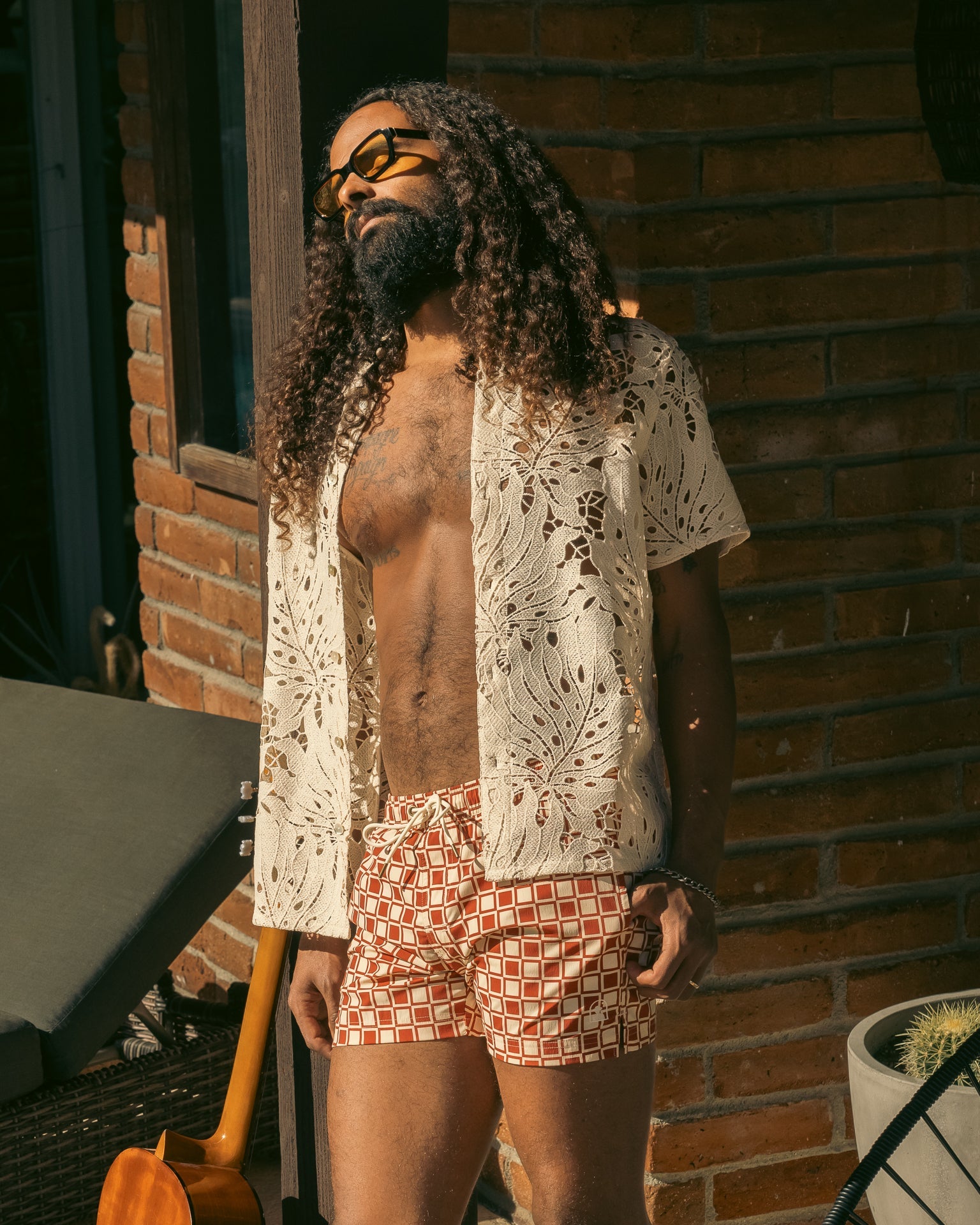 The Monstera Shirt - Scallop - Dandy Del Mar