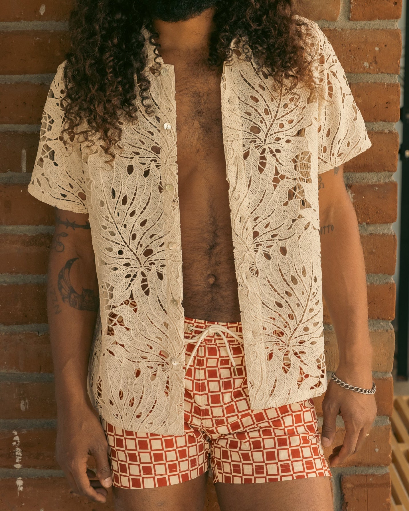 The Monstera Shirt - Scallop - Dandy Del Mar