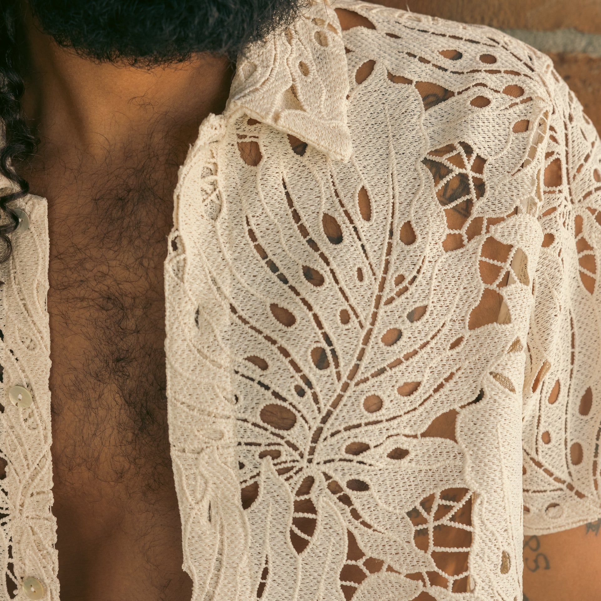 The Monstera Shirt - Scallop - Dandy Del Mar