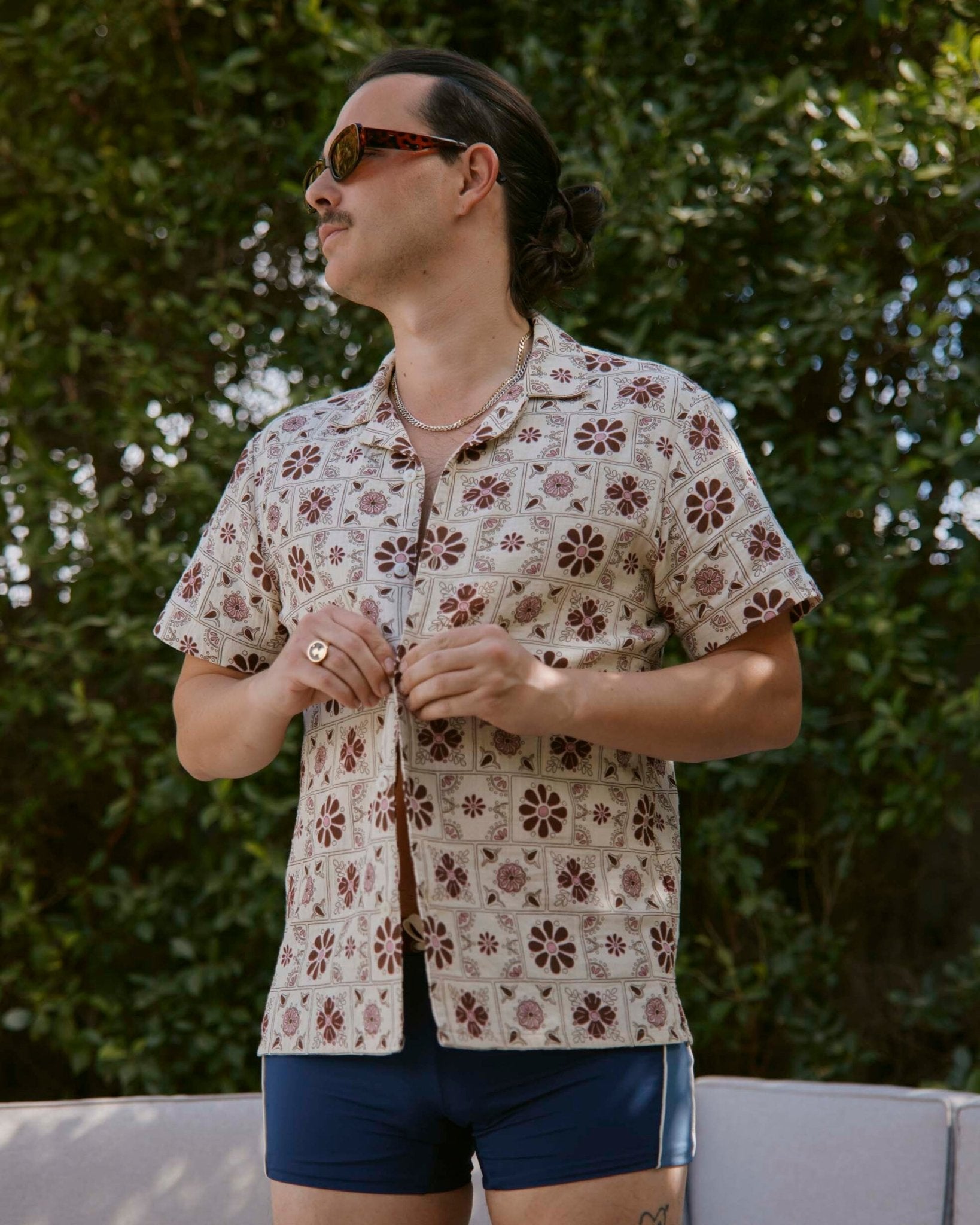 The Grenadine Crinkle Gauze Shirt - Sabbia - Dandy Del Mar