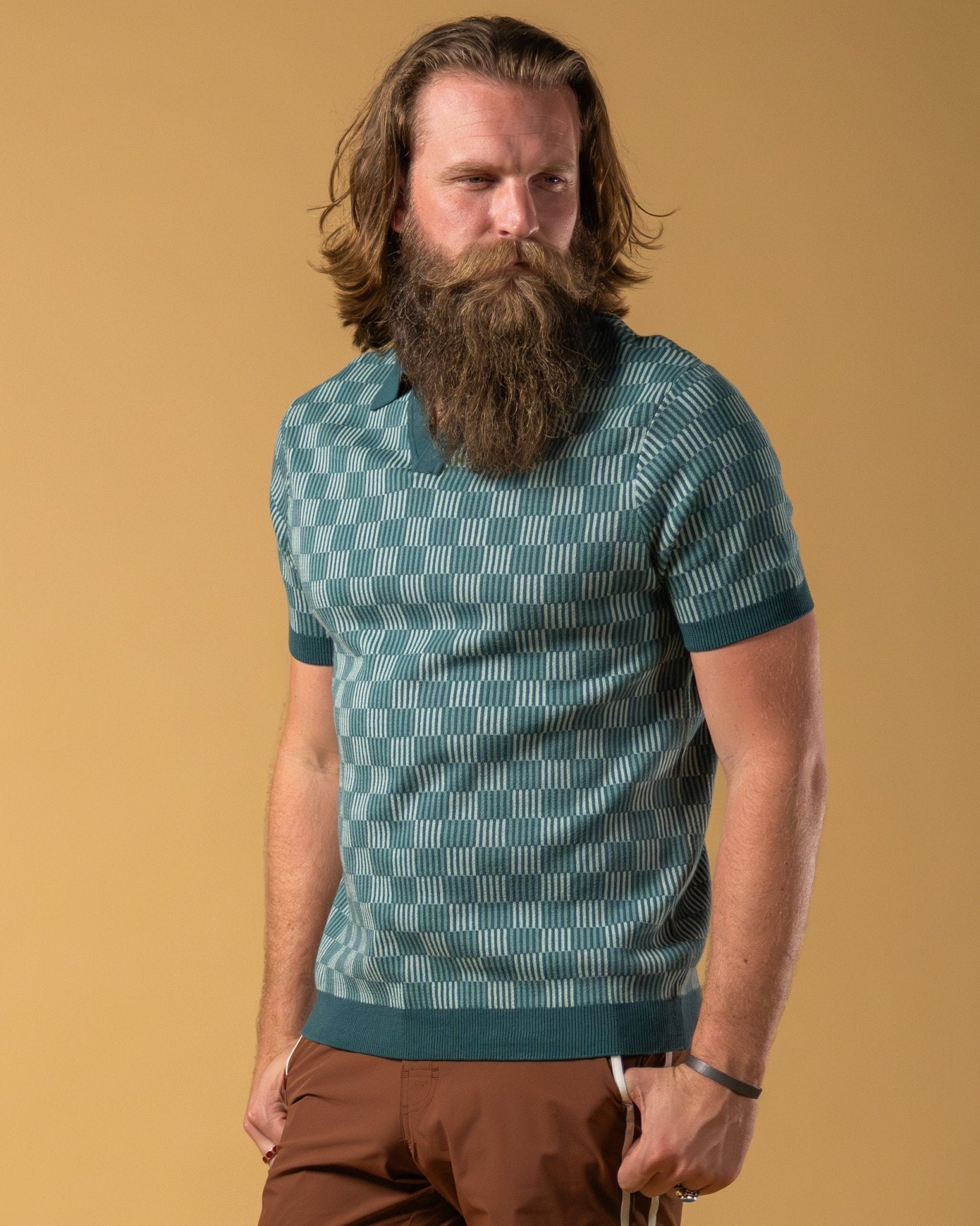 The Sebastian Knit Polo Shirt - Tempest Blue - Dandy Del Mar