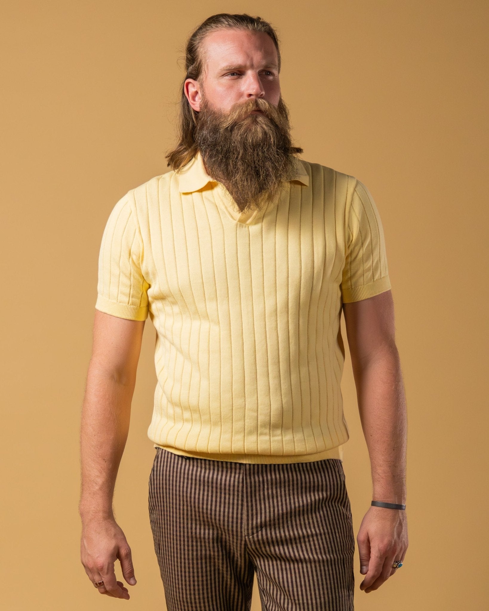 The Sebastian Knit Polo Shirt - Vanille - Dandy Del Mar