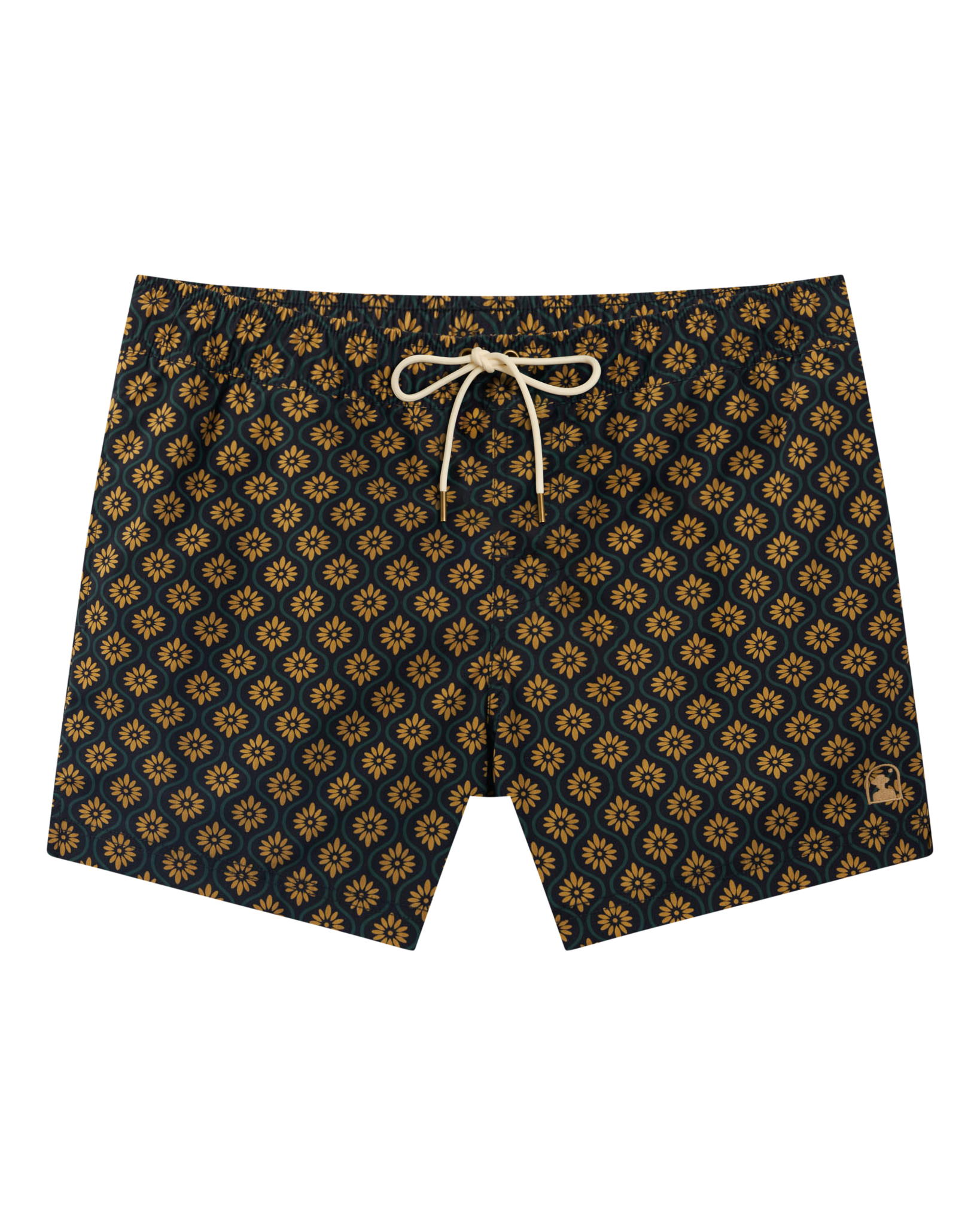 The Ventura Volley Short - Oro Gardenia Print - Dandy Del Mar