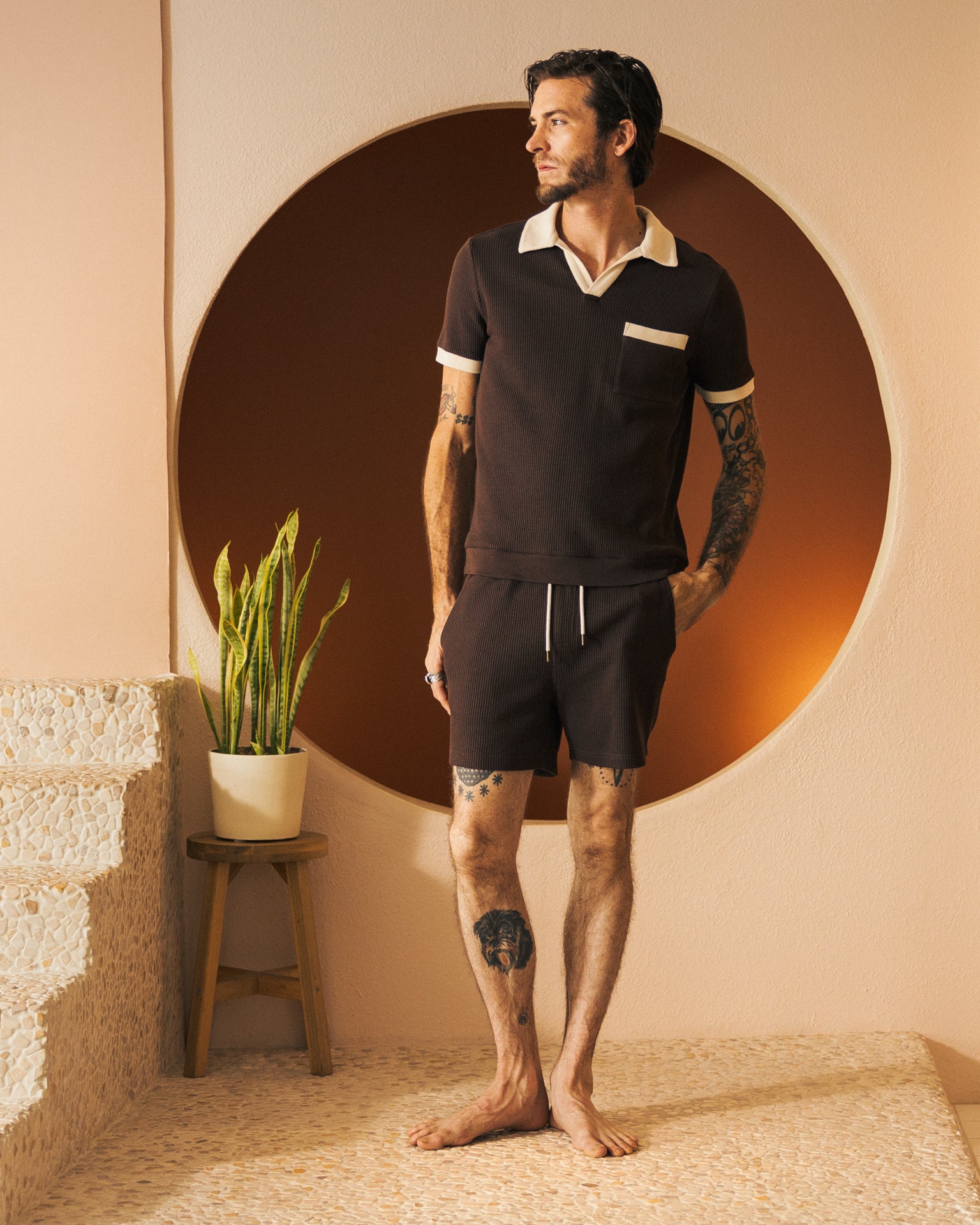 The Cannes Waffle Knit Shorts - Carajillo - Dandy Del Mar