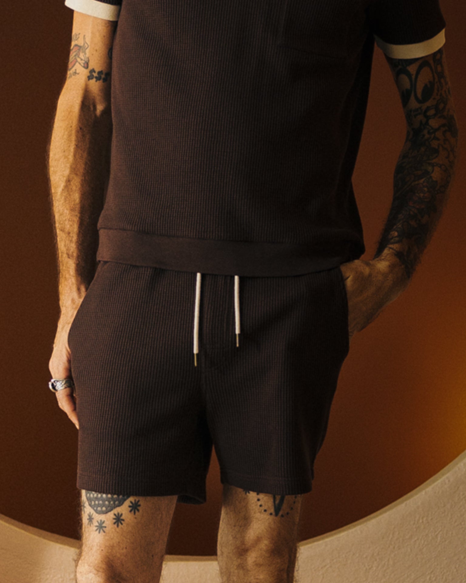 The Cannes Waffle Knit Shorts - Carajillo - Dandy Del Mar