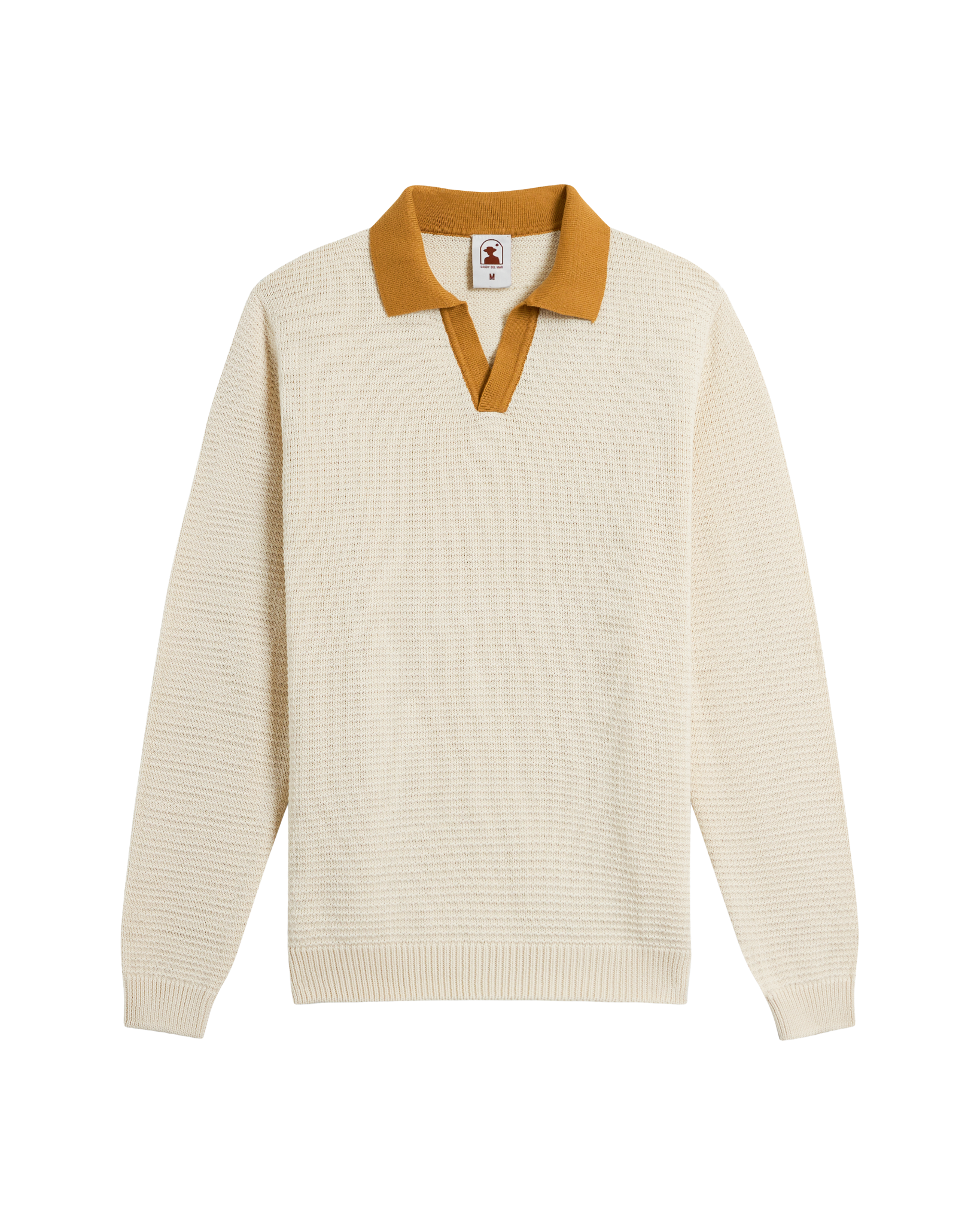 The Sebastian Long Sleeve Polo - Vintage Ivory - Dandy Del Mar