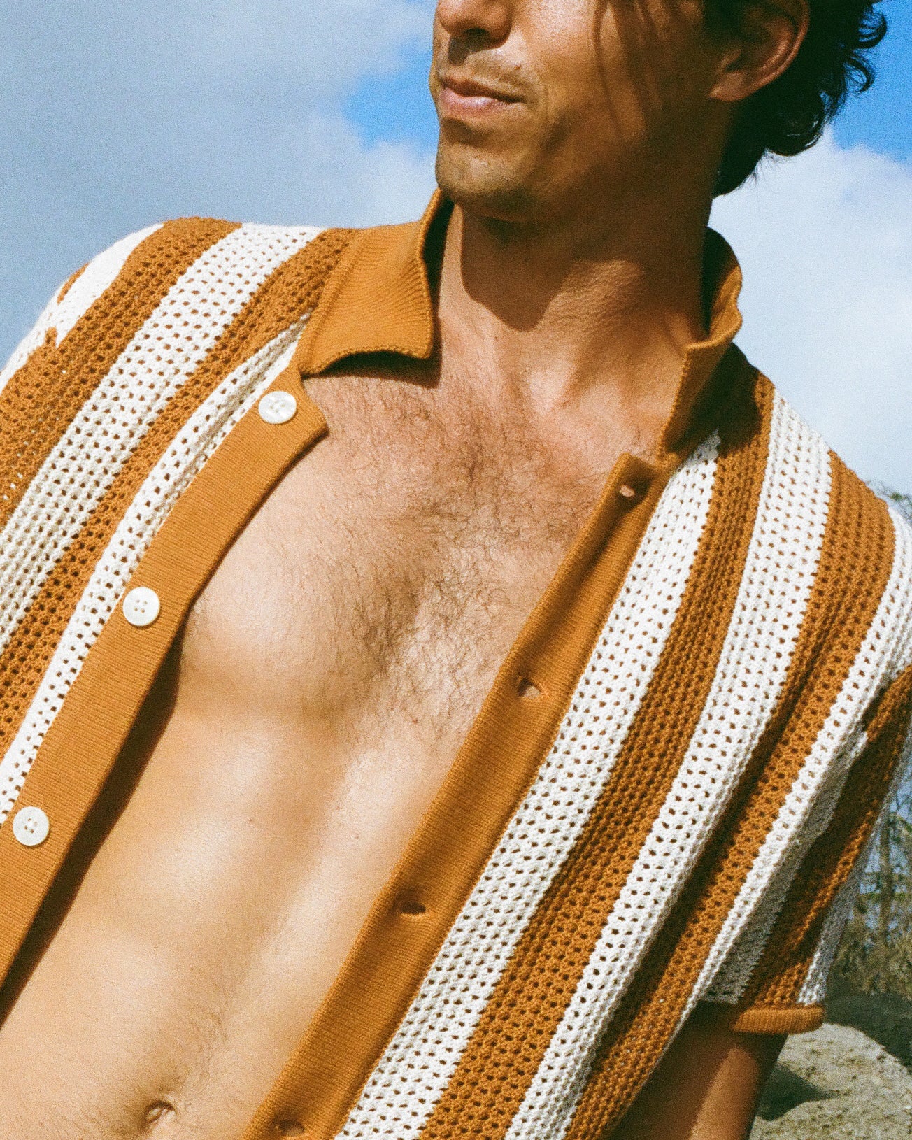 man dandy del striped shirt