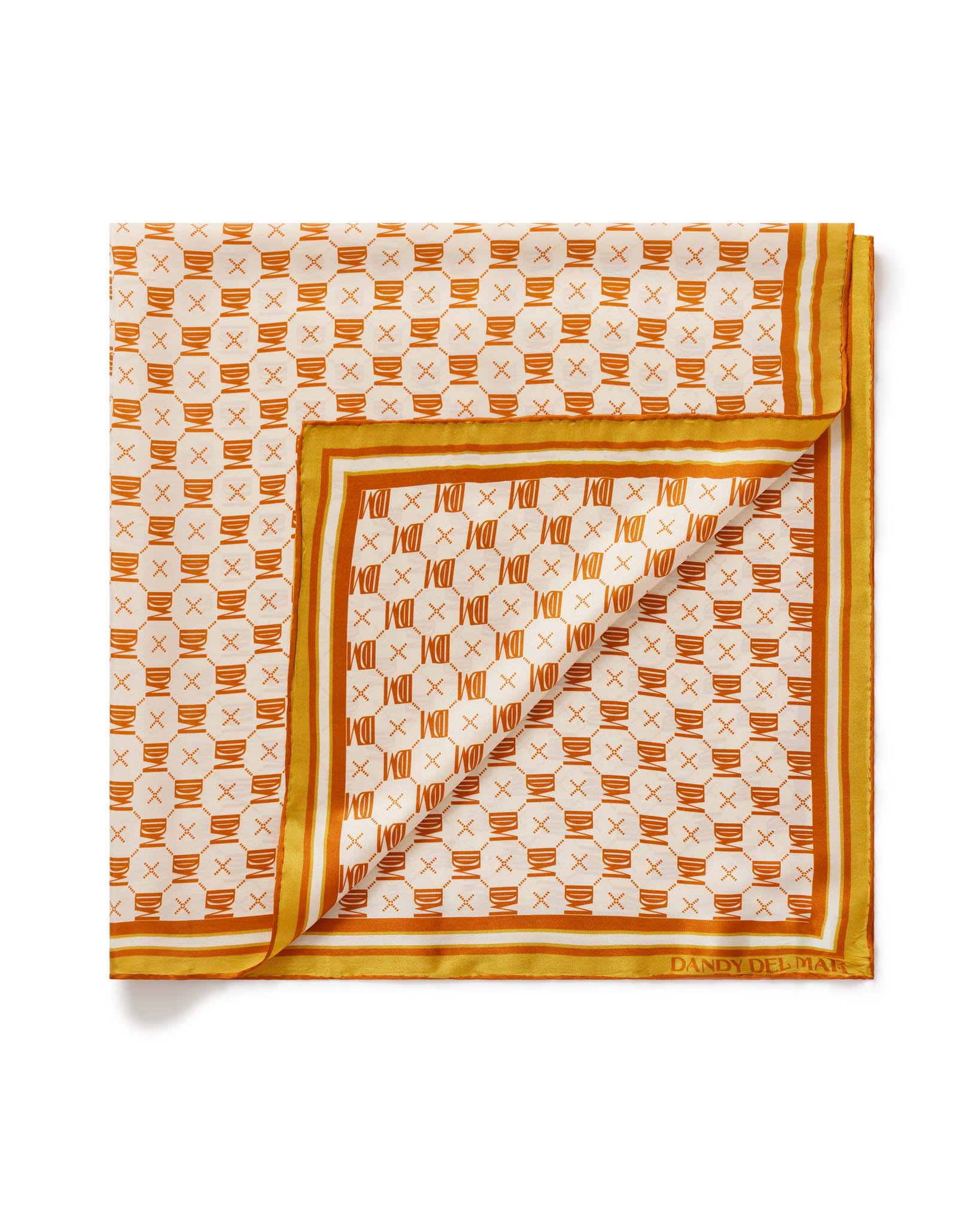 The Moorea Silk Satin Scarf - DDM Monogram - Dandy Del Mar