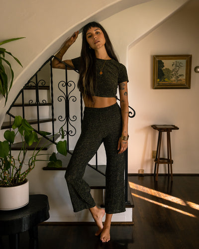 The Hydra Sheer Shimmer Pant - Onyx - Dandy Del Mar