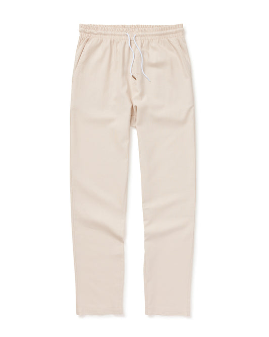 A Dandy Del Mar Brisa Linen Pant - Vintage Ivory on a white background.