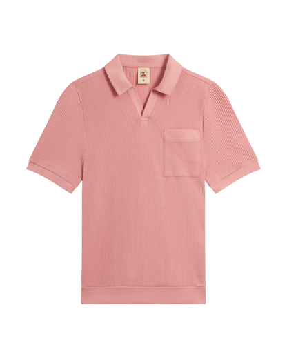 The Cannes Waffle Knit Shirt - Spanish Rose