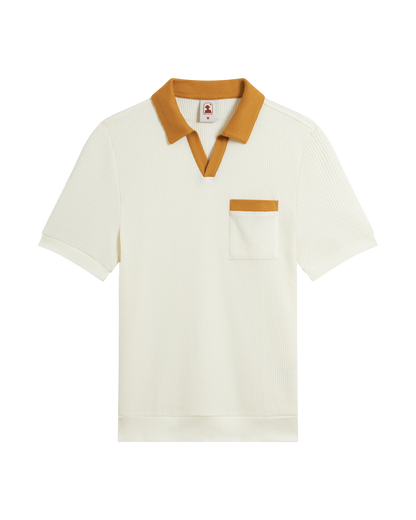 The Cannes Waffle Knit Shirt - Vintage Ivory