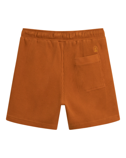 The Cannes Waffle Knit Shorts - Burnt Sienna
