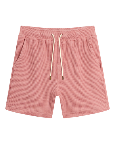The Cannes Waffle Knit Shorts - Spanish Rose - Dandy Del Mar