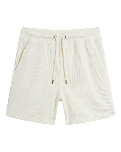 The Cannes Waffle Knit Shorts - Vintage Ivory