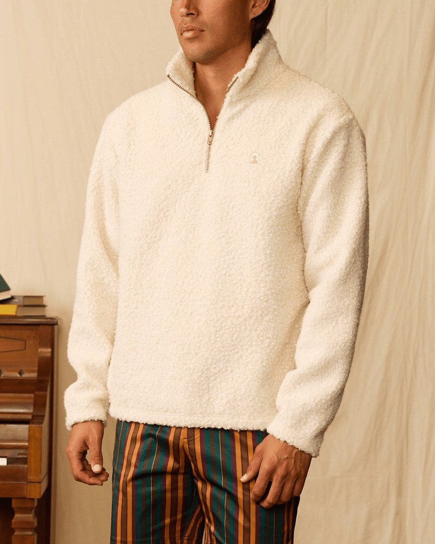 The Cusco Sherpa Pullover - Vintage Ivory - Dandy Del Mar