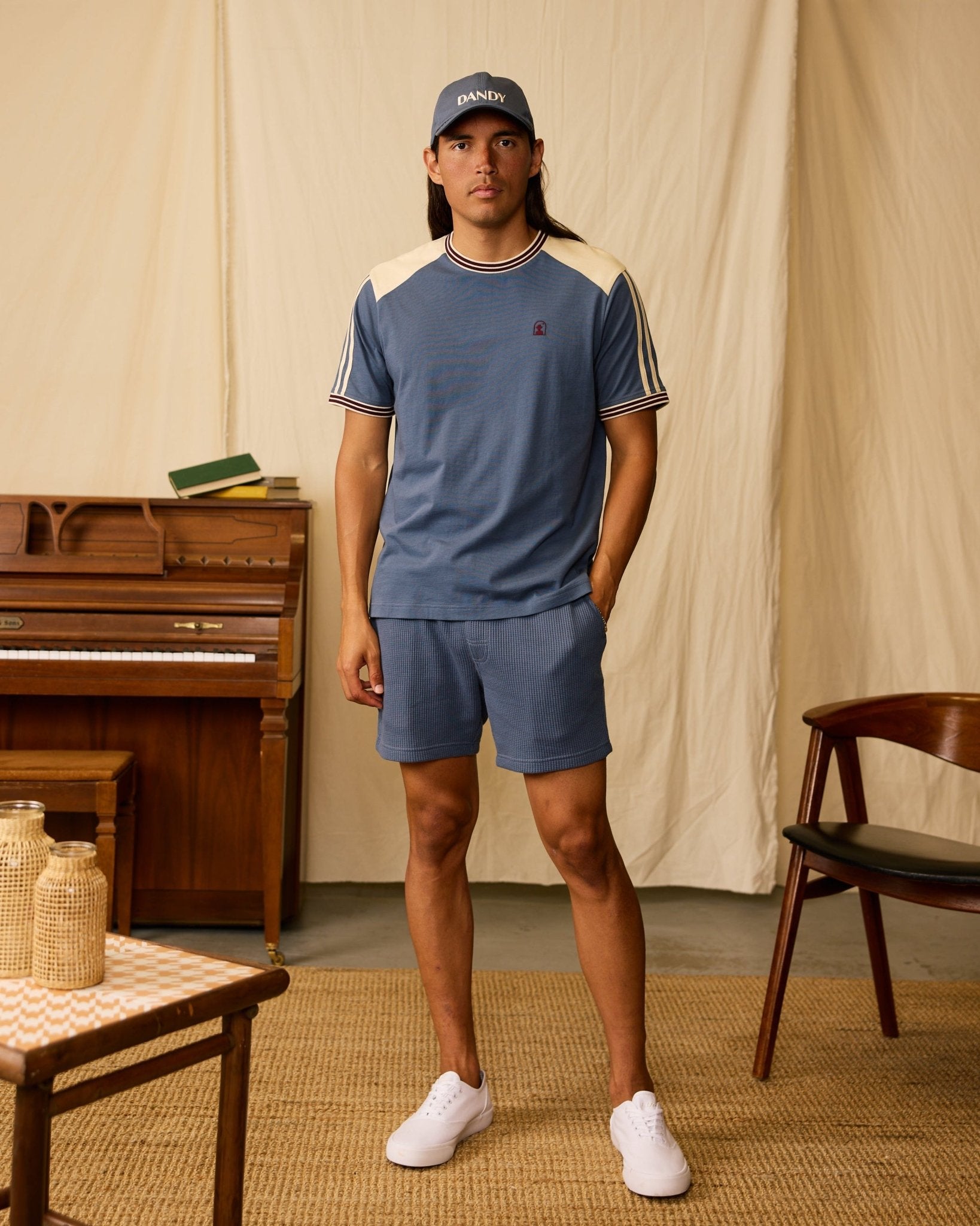 The Cannes Waffle Knit Shorts - Moontide - Dandy Del Mar