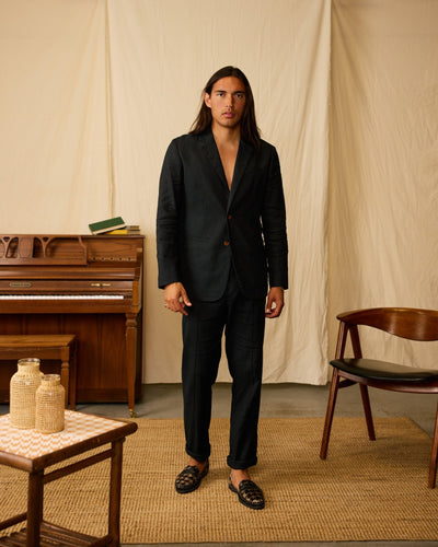 The Brisa Linen Blazer - Onyx - Dandy Del Mar