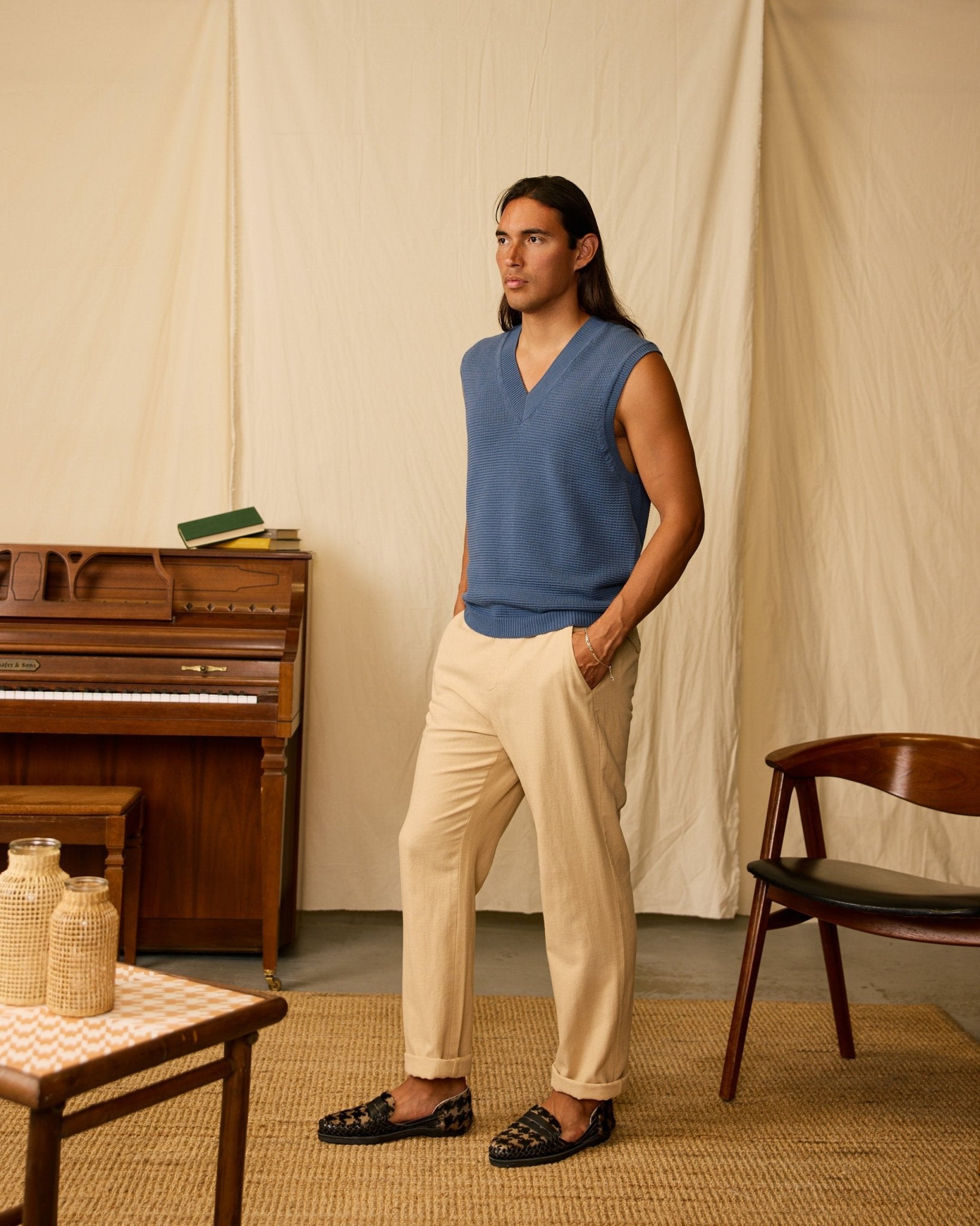 The Montego Knit Vest - Moontide - Dandy Del Mar