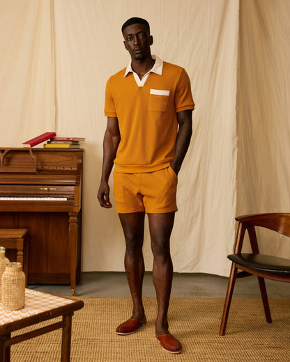 The Cannes Waffle Knit Shorts - Burnt Sienna - Dandy Del Mar