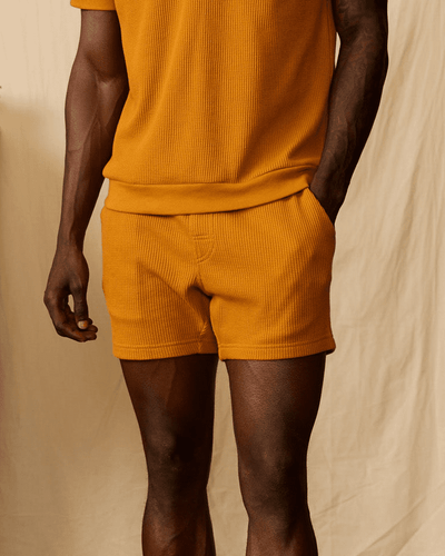 The Cannes Waffle Knit Shorts - Burnt Sienna - Dandy Del Mar