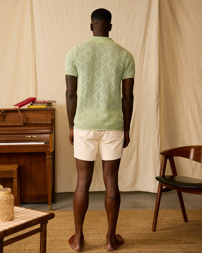 The Antibes Crochet Shirt - Pistachio - Dandy Del Mar