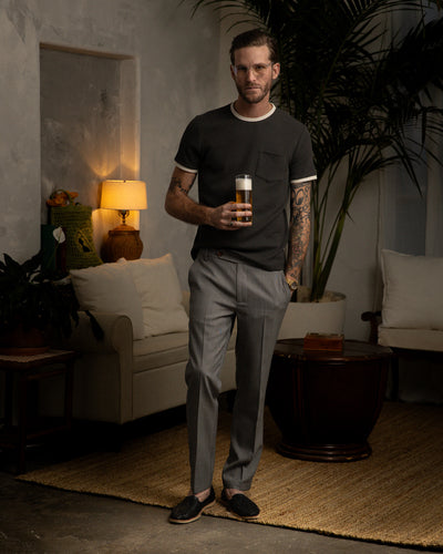 The Cannes Waffle Knit Tee - Albatross - Dandy Del Mar
