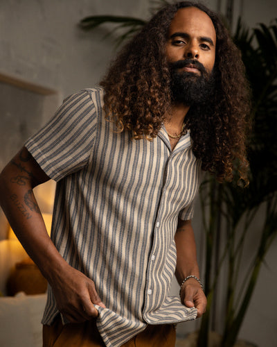 The Palma Shirt - Cacao Stripe - Dandy Del Mar