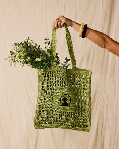 The Amabile Raffia Bag - Verde - Dandy Del Mar