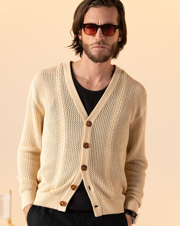 The Crete Crochet Cardigan - Sabbia