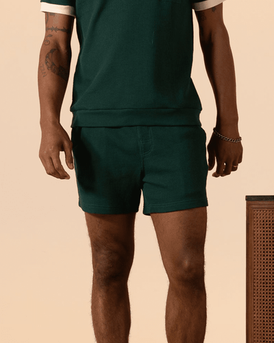 The Cannes Waffle Knit Shorts - Albero - Dandy Del Mar