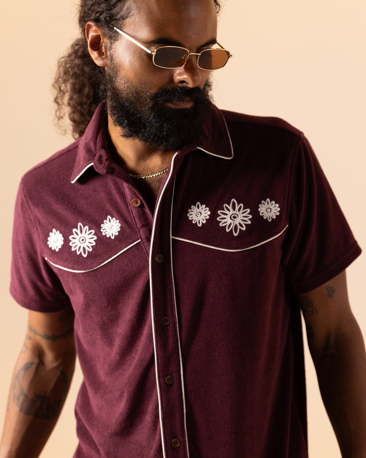 The Gaucho Terry Cloth Shirt - Bordeaux