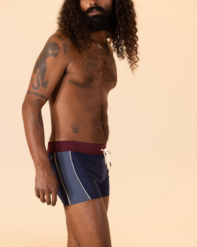 The Cassis Square Cut Swim Brief - Anchor Bordeaux - Dandy Del Mar