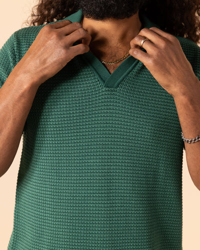 The Palamos Knit Polo Shirt - Albero - Dandy Del Mar