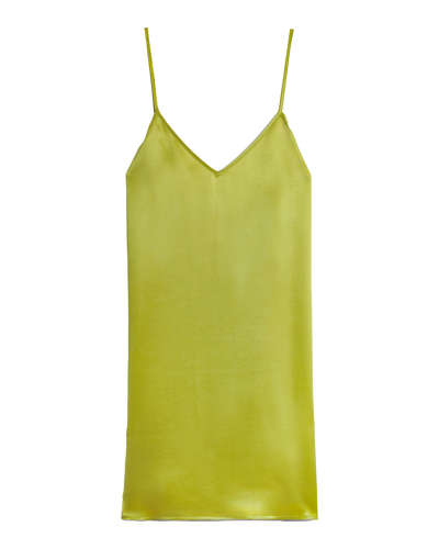 The Adonia Satin Slip Dress - Lime - Dandy Del Mar