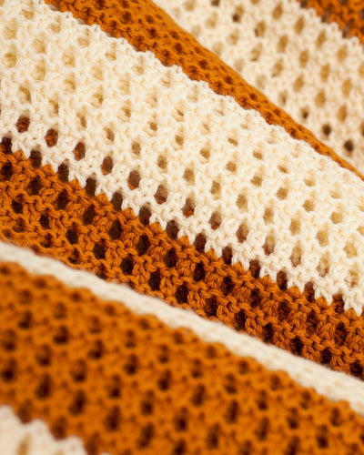 The Dominica Crochet Shirt - Burnt Sienna Stripe - Dandy Del Mar