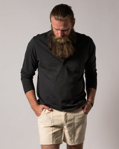 The Ensenada Long Sleeve Henley - Albatross - Dandy Del Mar