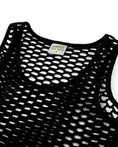 The Montserrat Crochet Tank - Onyx - Dandy Del Mar