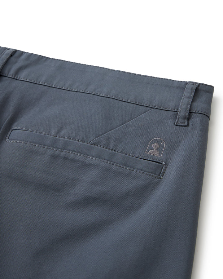 The back pocket of a men's Dandy Del Mar Rhodes Twill Short - Abyss.