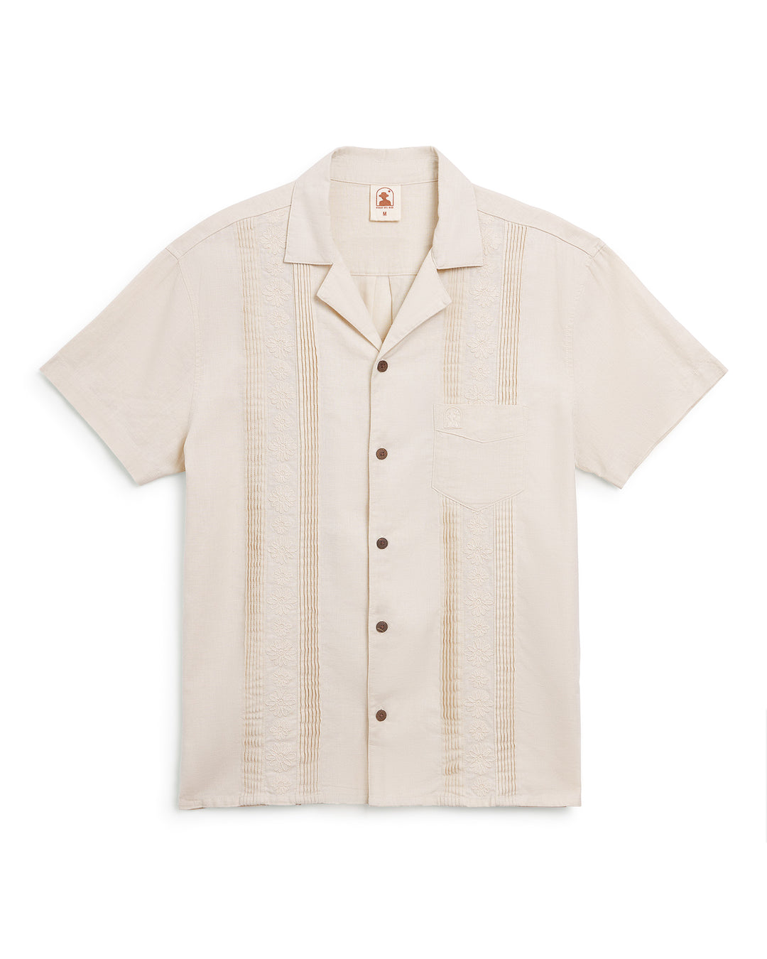 A men's white Brisa Linen Shirt - Vintage Ivory by Dandy Del Mar.