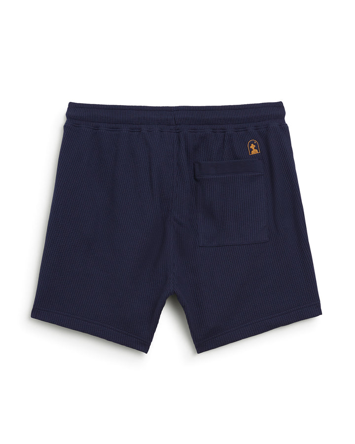 A Dandy Del Mar Cannes Short - Luxe Navy with a side pocket and drawstring fit.