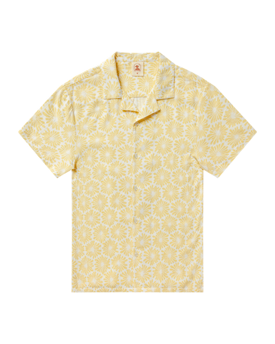 The Grenadine Crinkle Gauze Shirt - Cream Fleur Print - Dandy Del Mar