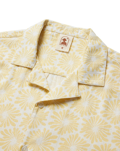 The Grenadine Crinkle Gauze Shirt - Cream Fleur Print - Dandy Del Mar