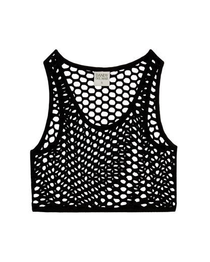 The Montserrat Crochet Tank - Onyx