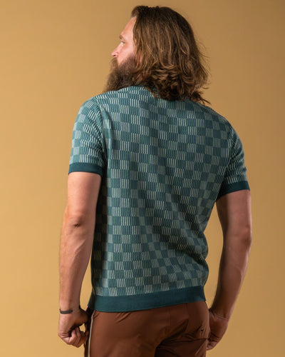 The Sebastian Knit Polo Shirt - Tempest Blue - Dandy Del Mar